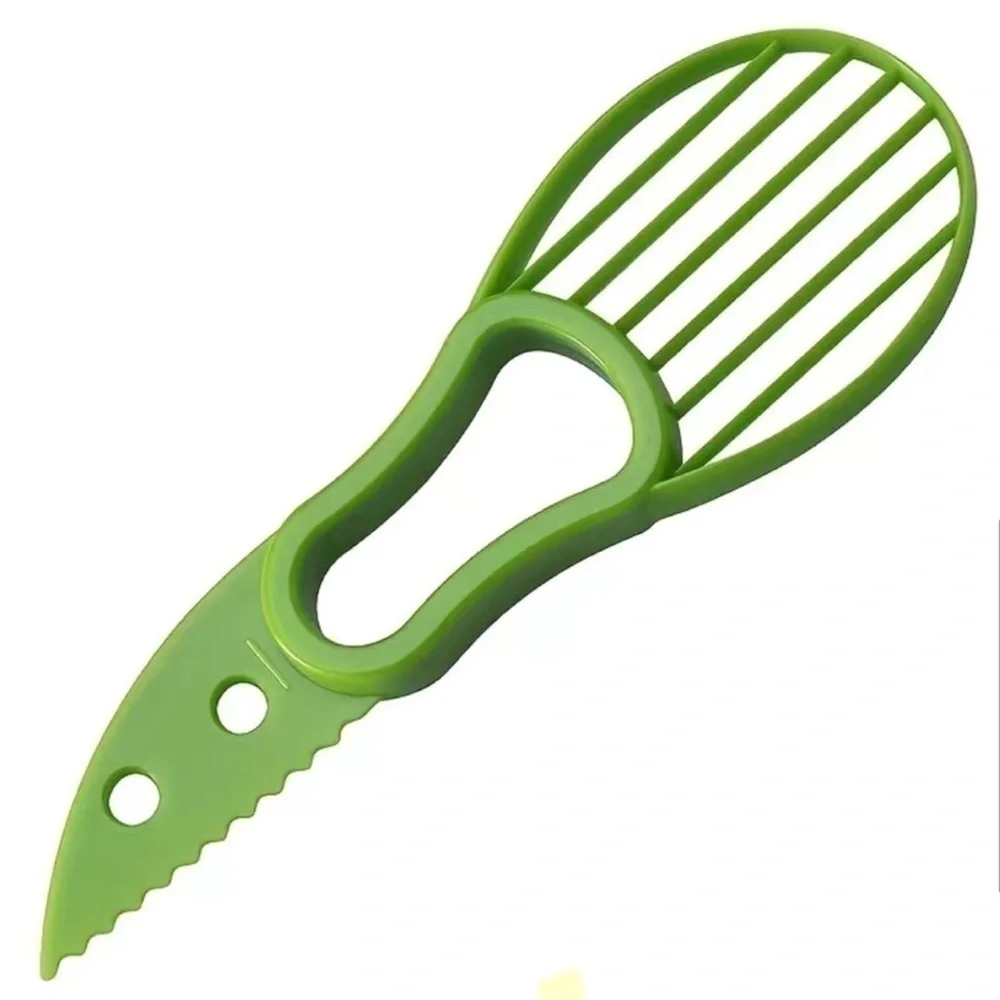 Avocado 3-in-1 Slicer, Pitter, and Cutter Knife with Cover Kitchen Tool, Green